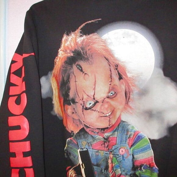 Shoe Palace Chucky Graphic Sweatshirt Size L Killer 2 Side Horror Goth Halloween - Picture 3 of 13